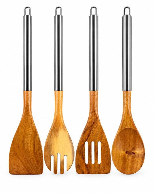 4-Piece Wooden Kitchen Utensil Set