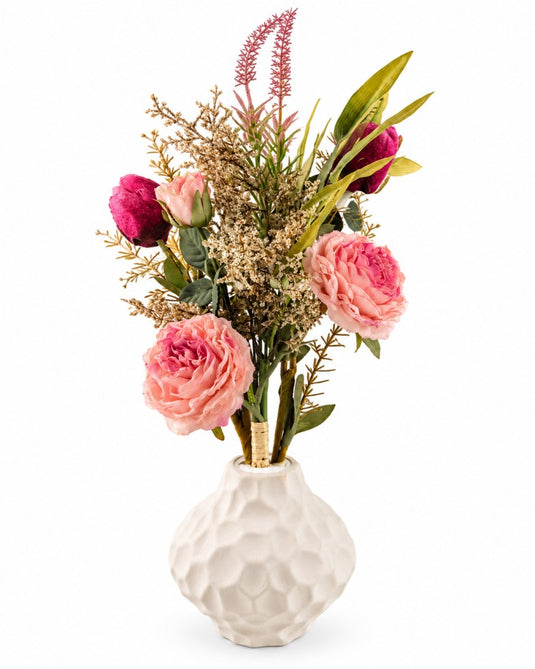 Artificial Floral Arrangement with Ceramic Vase