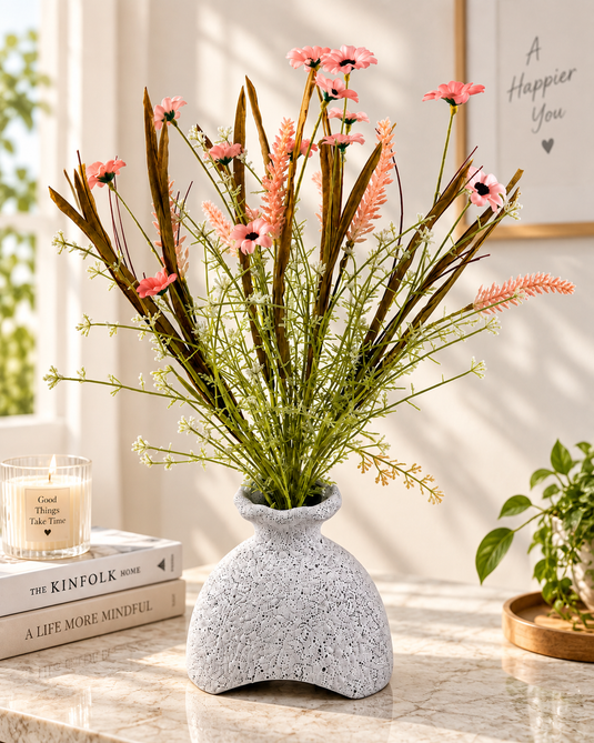 Artificial Wildflower Arrangement with Vase