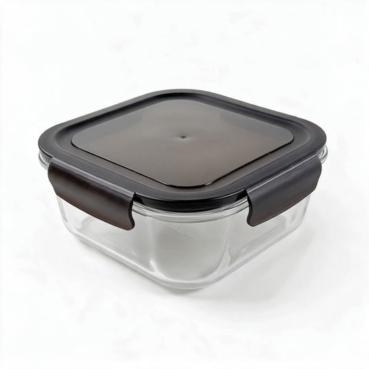 Glass Food Storage Container with Locking Lid-Square