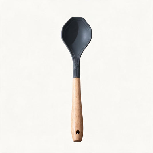 Silicone Serving Spoon with Wooden Handle