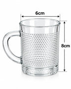 Clear textured glass tea cup 6 cm x 8 cm