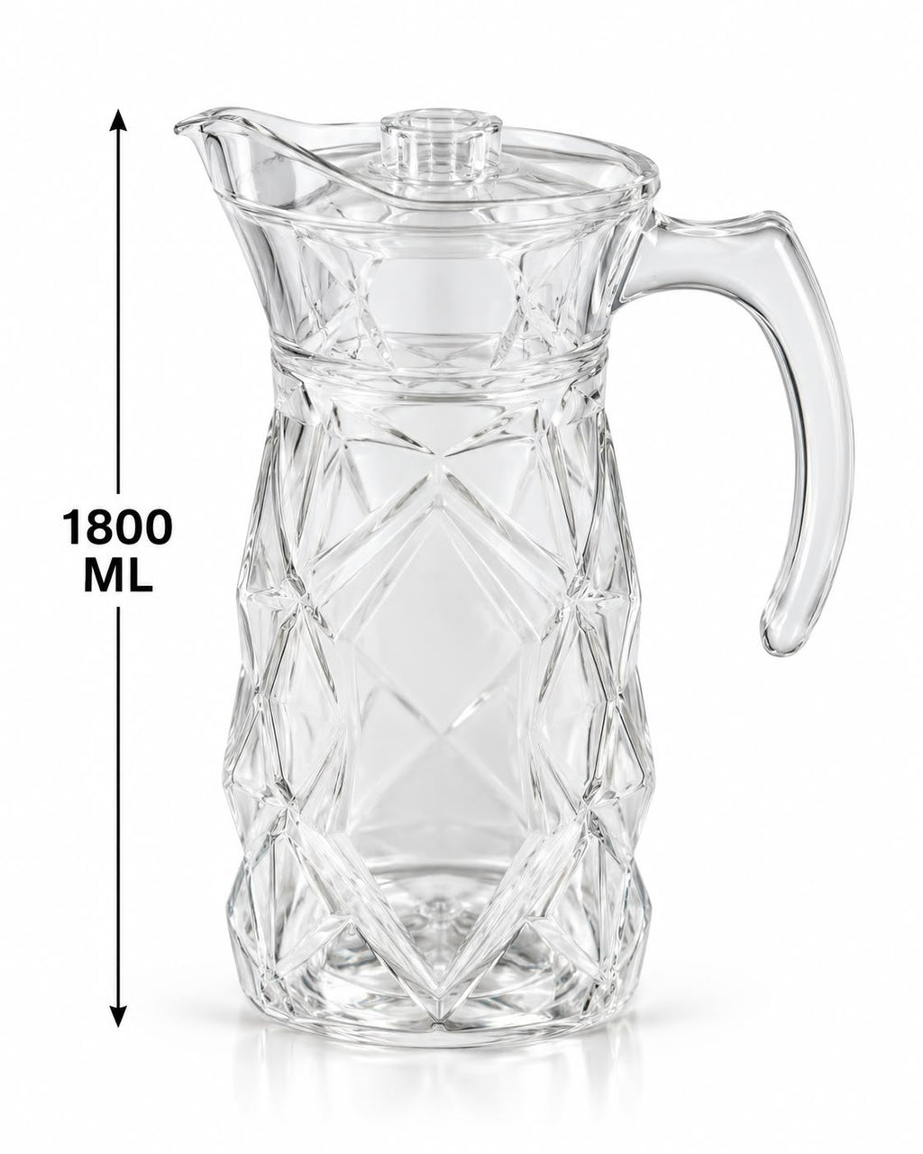 1800ml clear crystal-style water pitcher with lid
