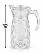 1800ml clear crystal-style water pitcher with lid