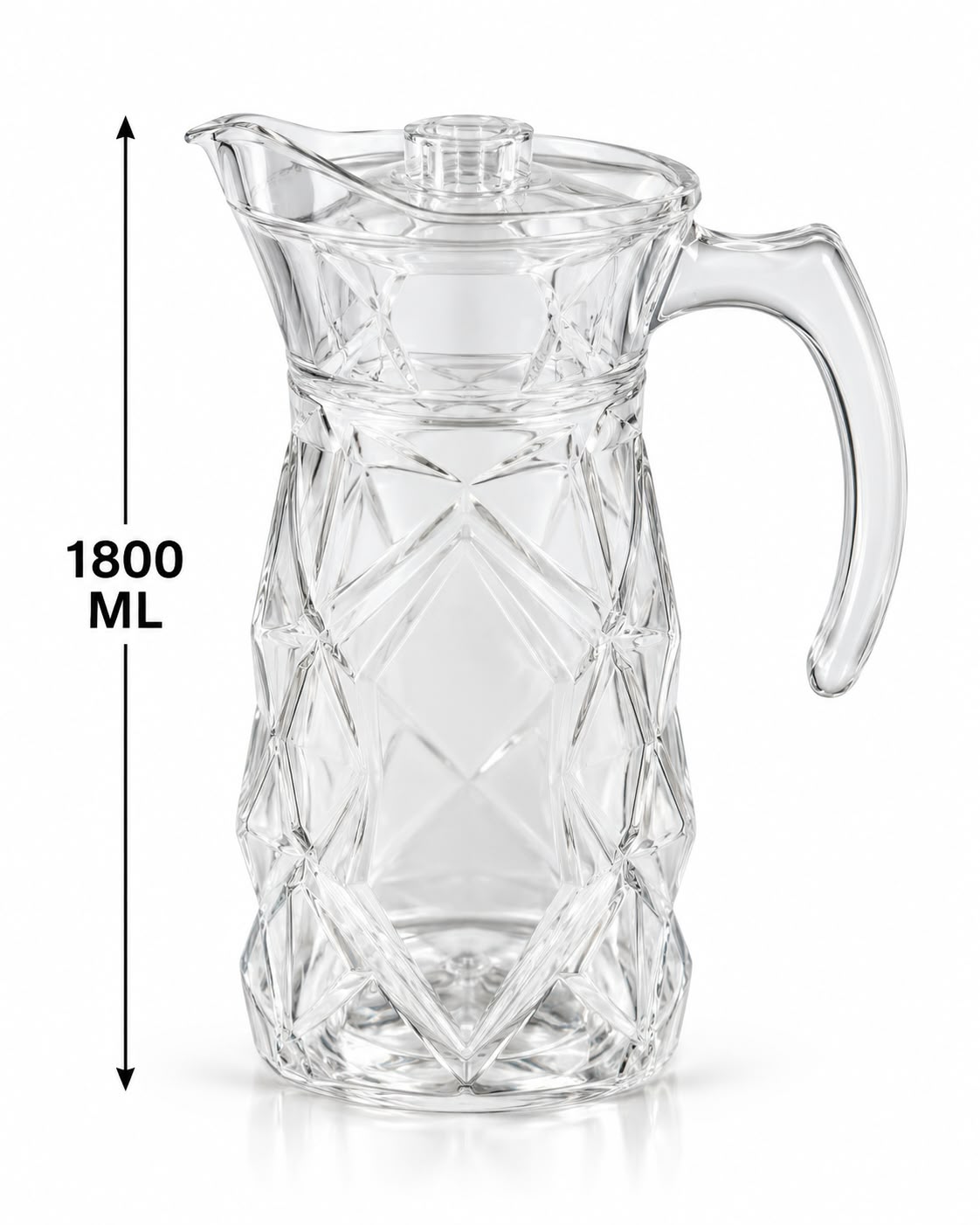 1800ml clear crystal-style water pitcher with lid