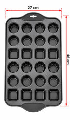 24-cavity non-stick mini baking pan dimensions 27 x 46 cm