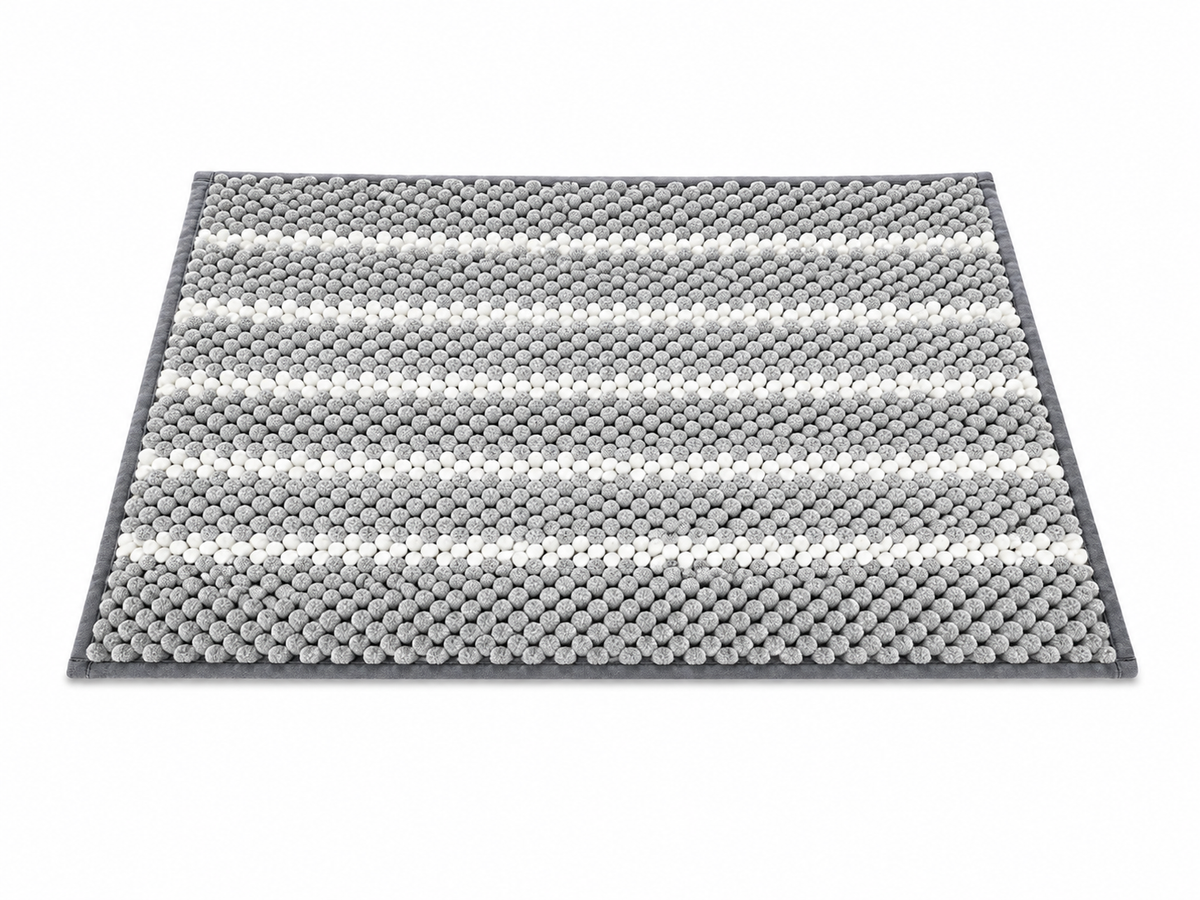 Soft Absorbent Striped Chenille Bathroom Mat