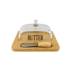 Bamboo Butter Dish with Clear Lid