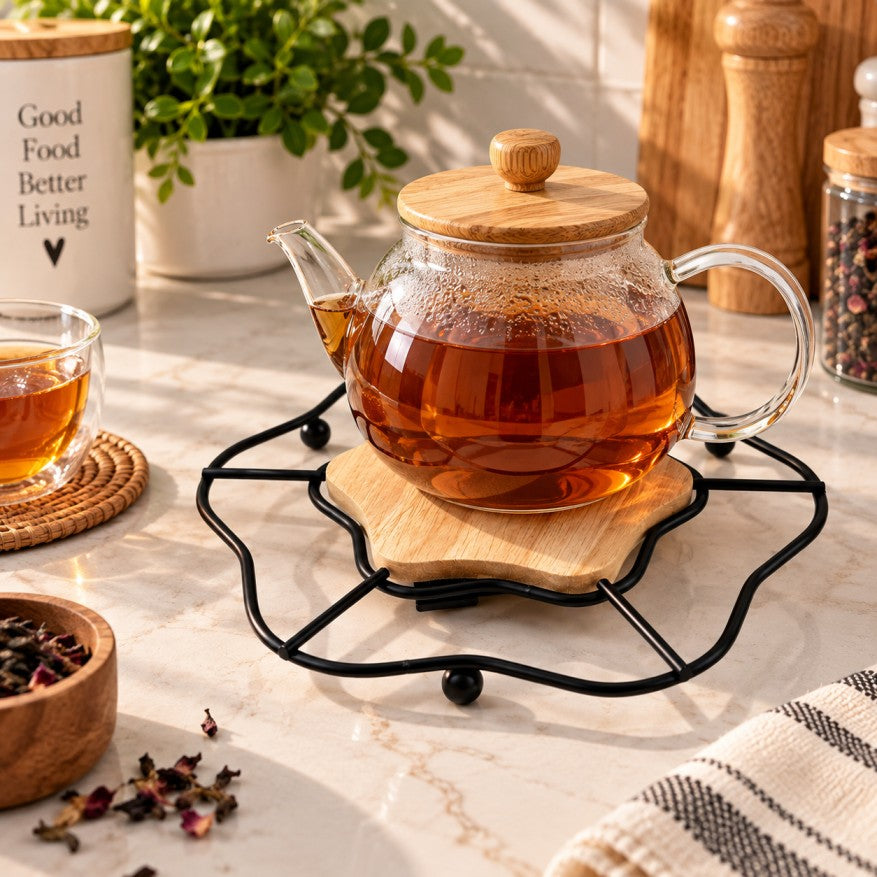 Metal &amp; Wooden Pot Trivet