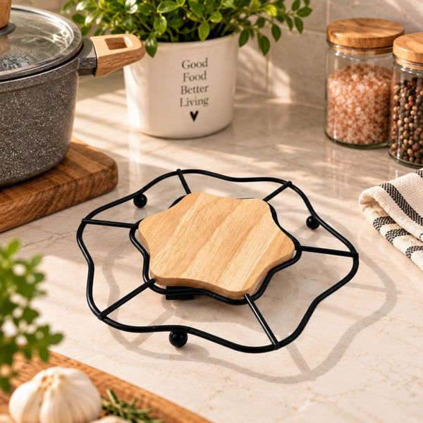 Metal &amp; Wooden Pot Trivet