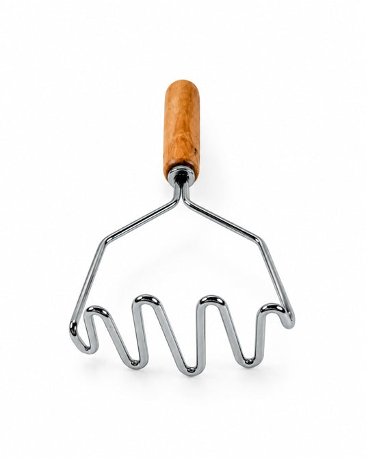 Stainless Steel Potato Masher with Wooden Handle