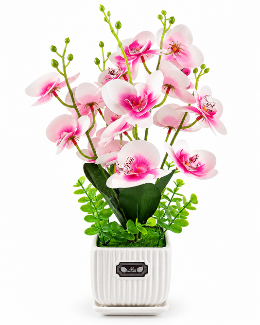 Artificial Orchid Arrangement with Pot