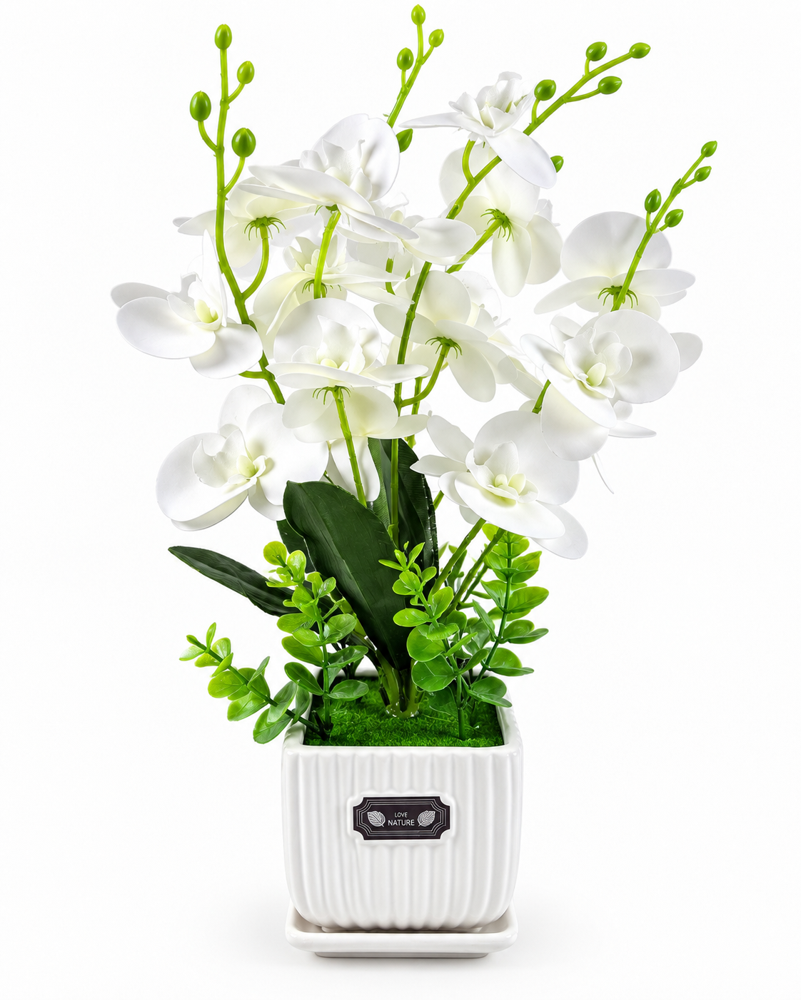 Artificial Orchid Arrangement with Pot