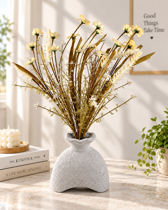 Artificial Wildflower Arrangement with Vase