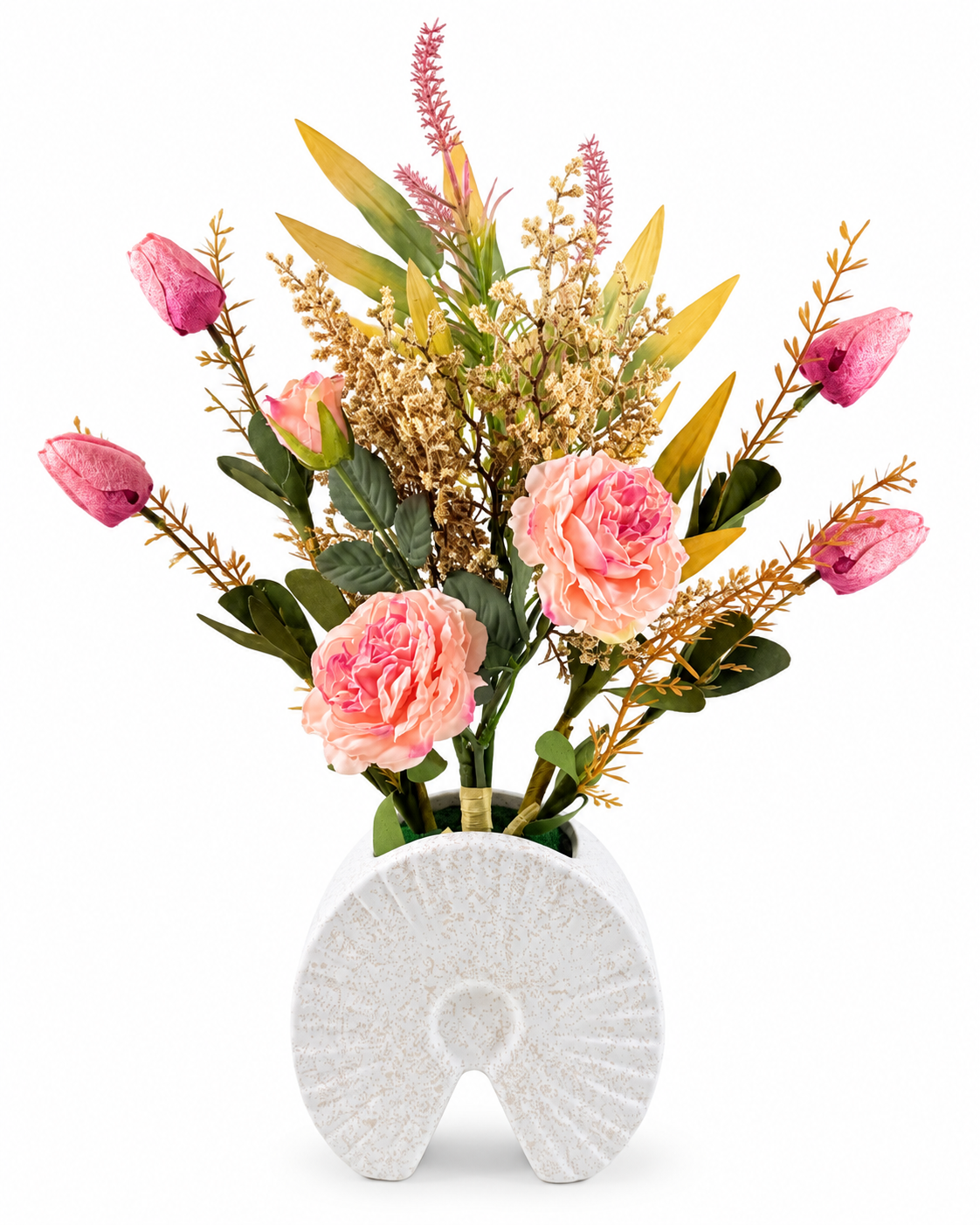 Artificial Floral Arrangement with Decorative Vase