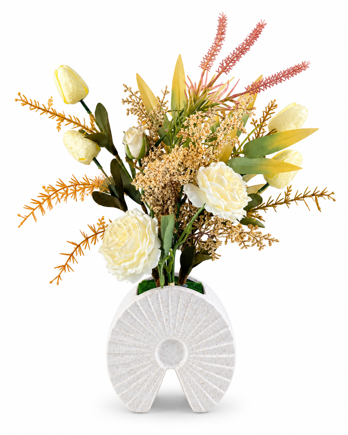 Artificial Floral Arrangement with Decorative Vase