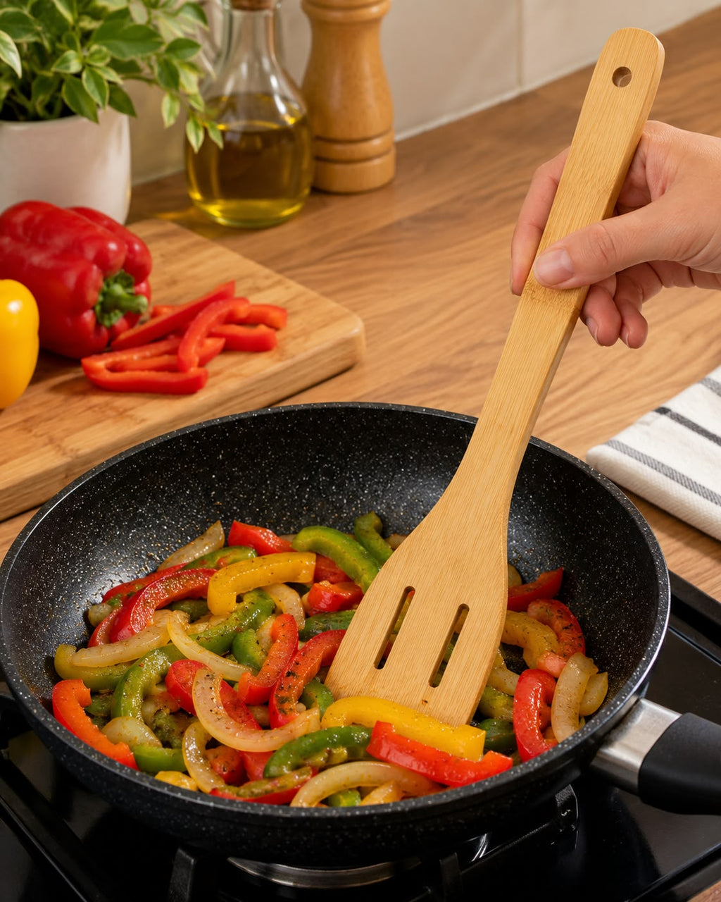 4-Piece Natural Bamboo Kitchen Utensils Set