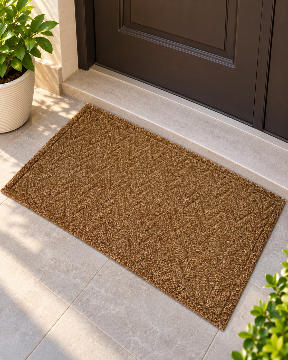 Chevron Zigzag Textured Entrance Doormat