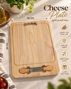 Wooden cheese serving board 39 x 30 cm