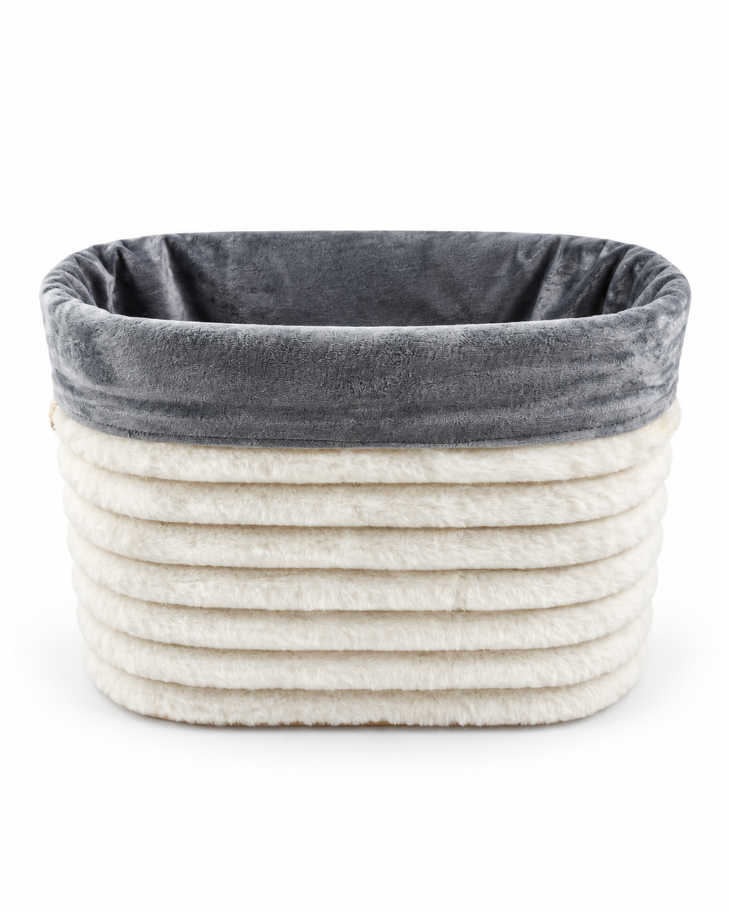 Plush Ribbed Storage Basket