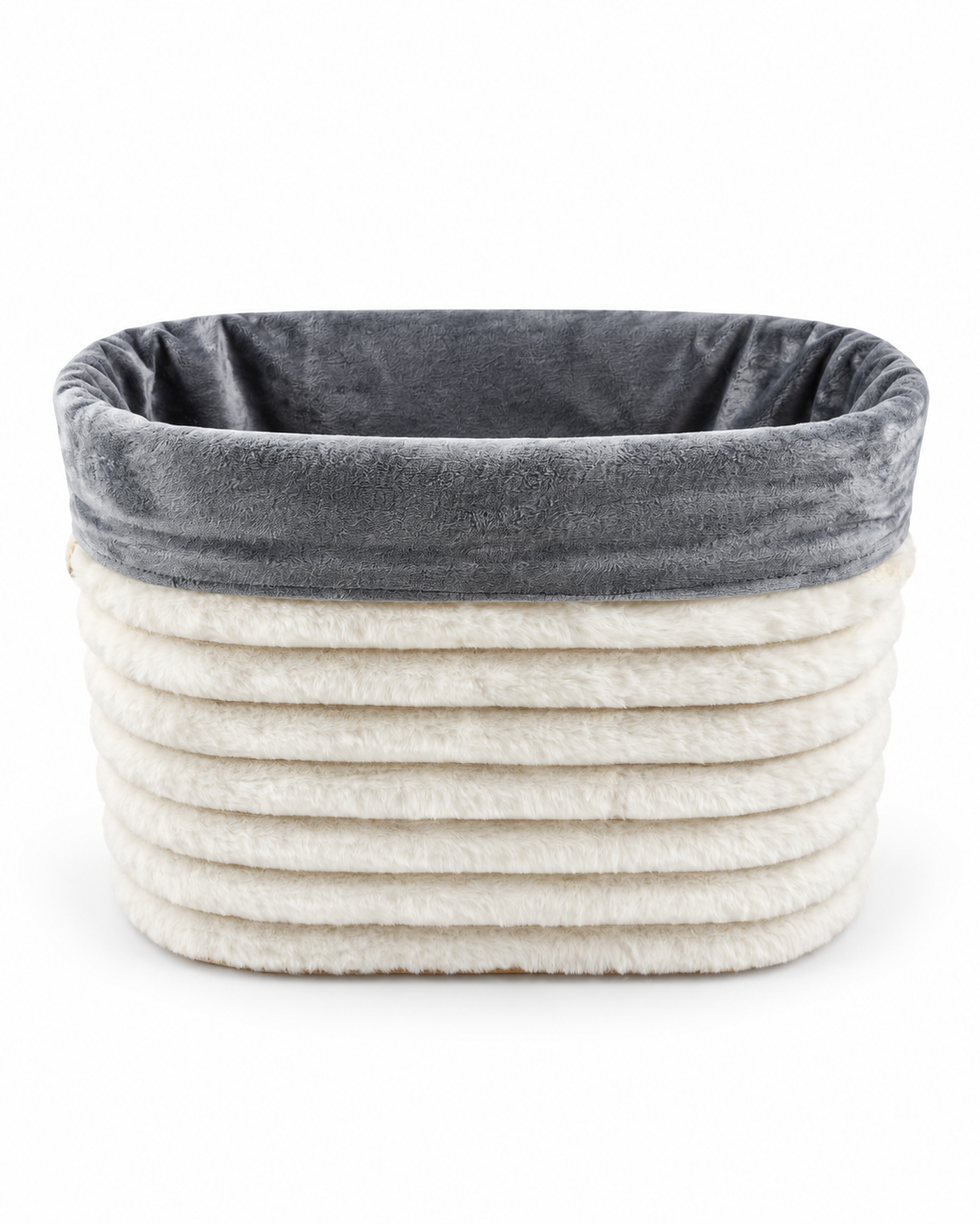 Plush Ribbed Storage Basket