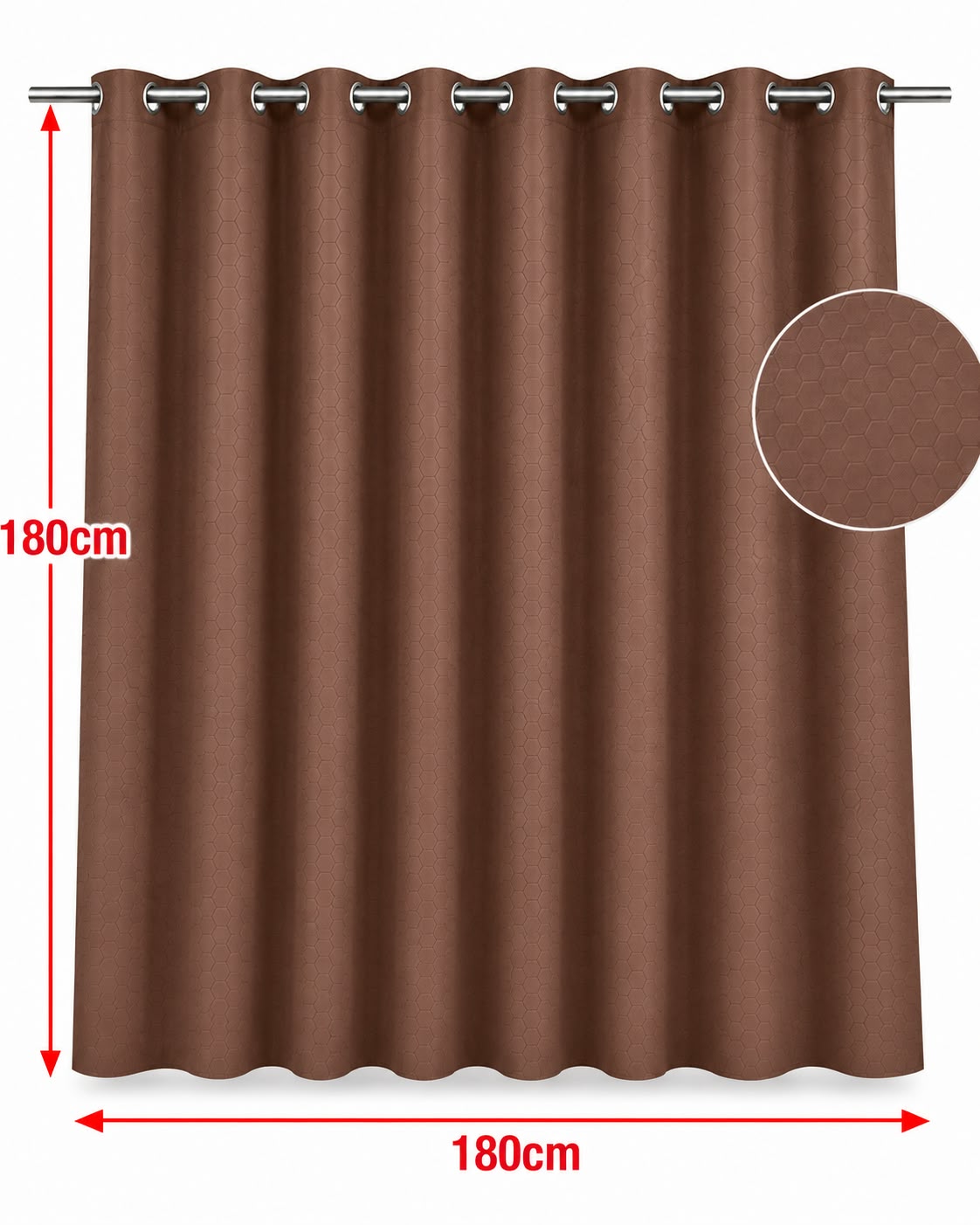 Brown shower curtain 180 by 180 cm