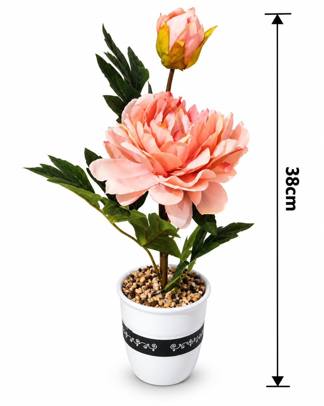 Artificial peony flower plant 38 cm dimensions
