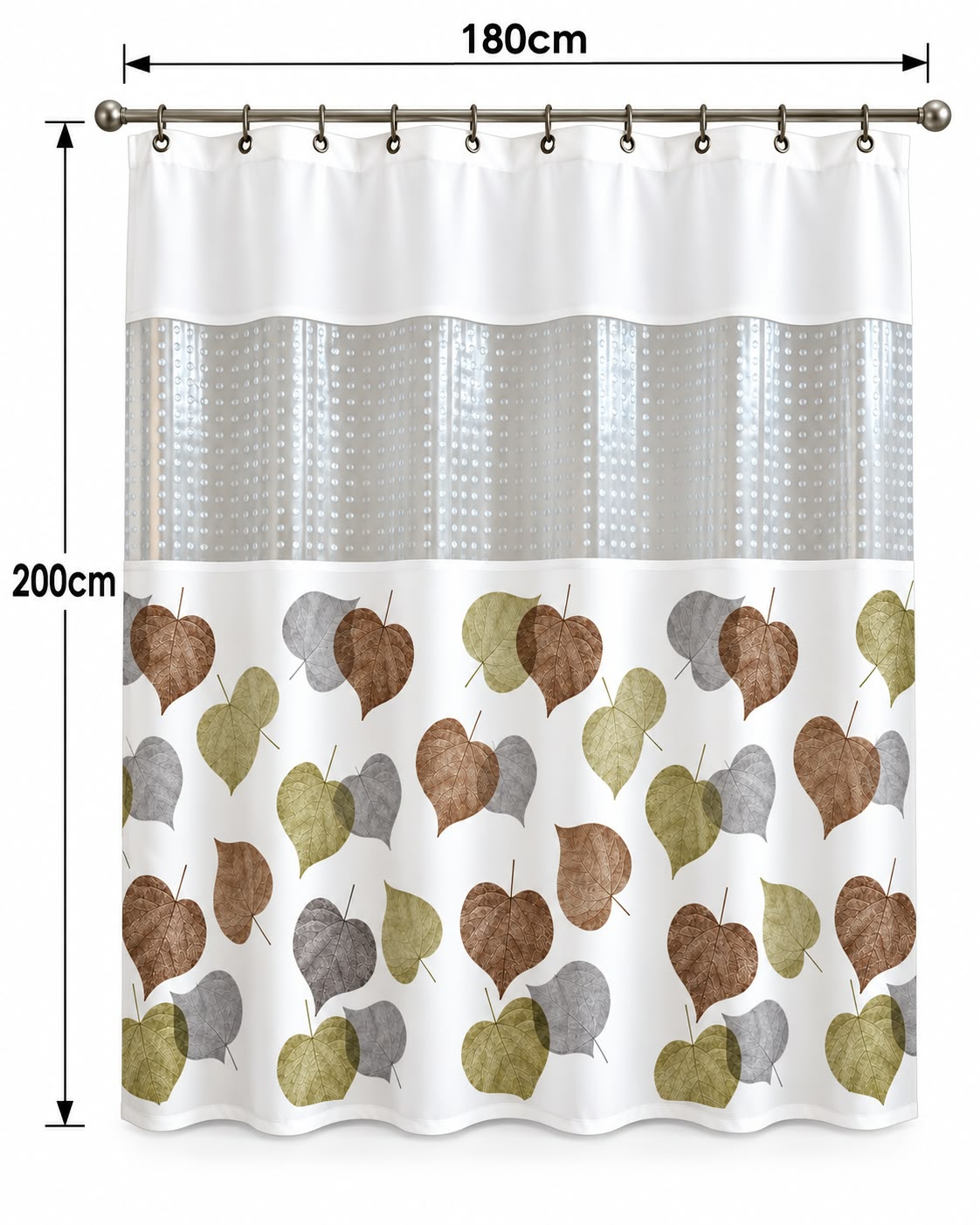 Autumn leaves printed shower curtain 180 x 200 cm