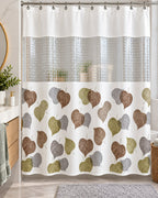 Autumn leaves printed shower curtain in bathroom