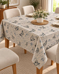 Beige butterfly tablecloth 140 x 180 cm dining table scene