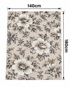 Beige floral tablecloth 140 x 180 cm dimensions