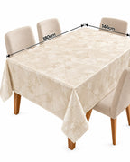 Beige geometric tablecloth 140 x 180 cm dimensions