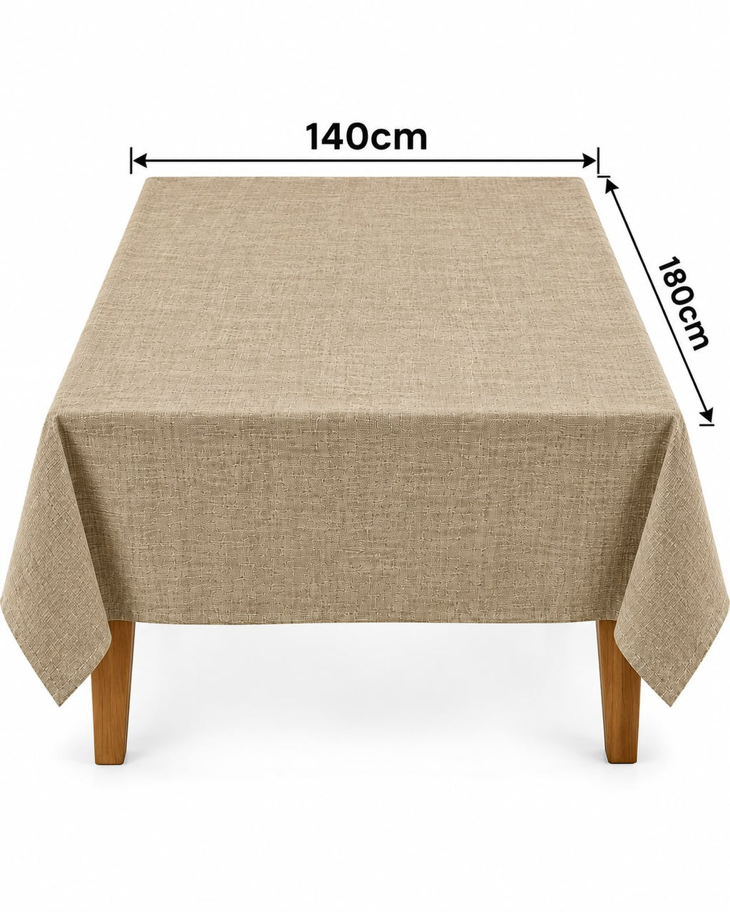 Beige textured tablecloth 140 x 180 cm dimensions