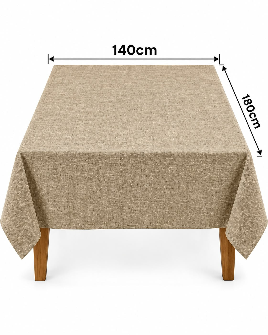 Beige textured tablecloth 140 x 180 cm dimensions