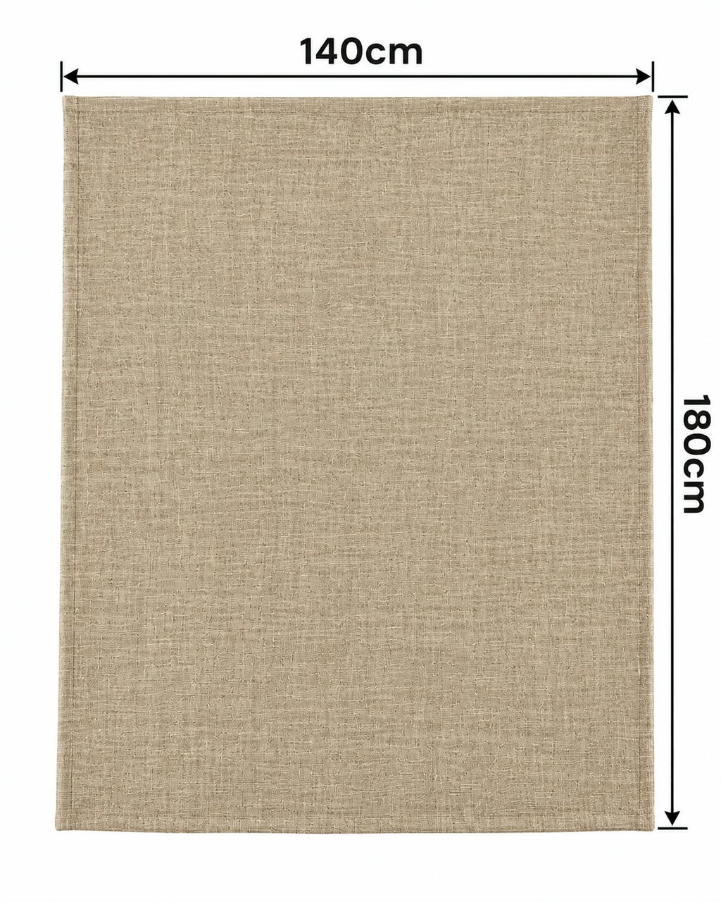 Beige textured tablecloth 140 x 180 cm flat view