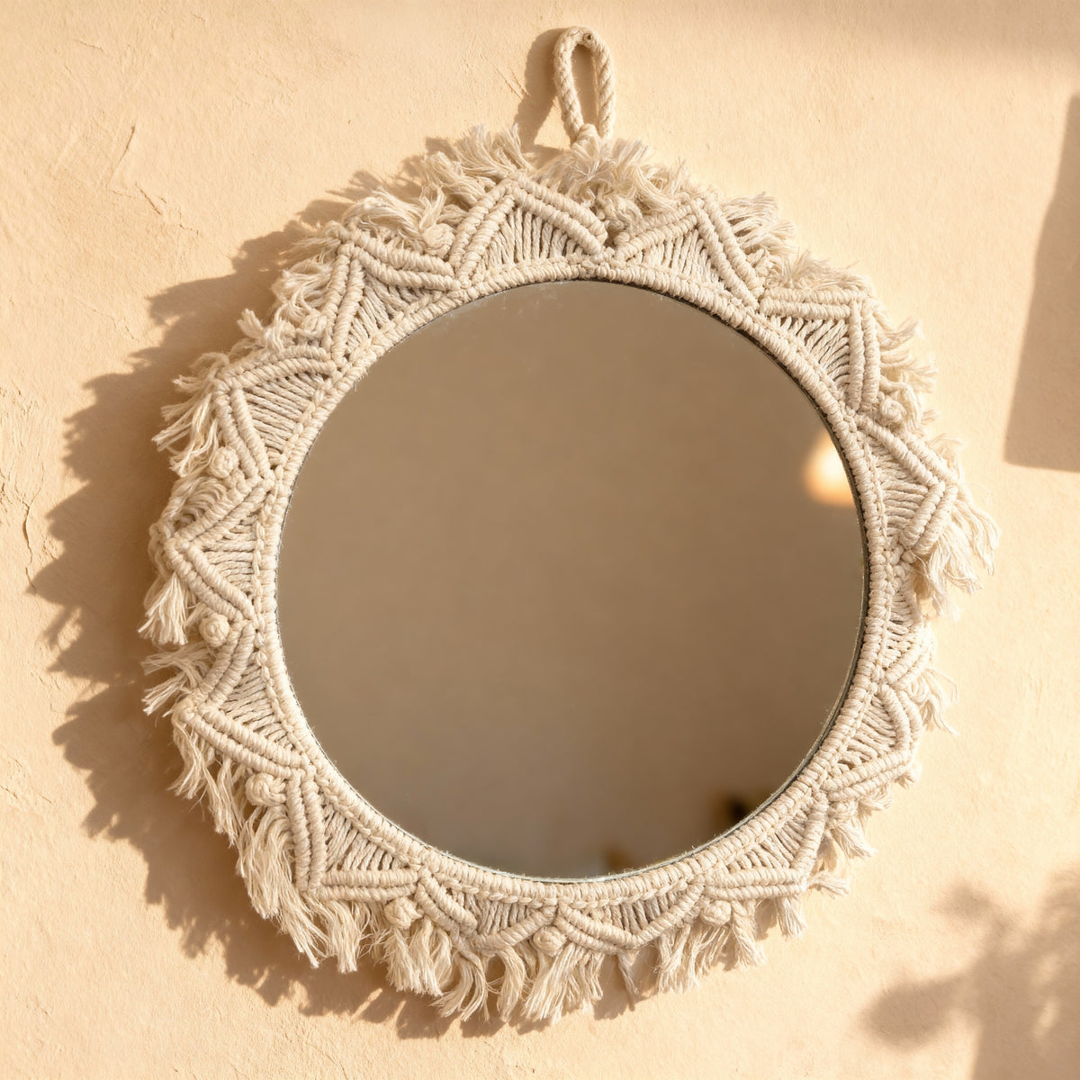 Boho Macramé Wall Mirror