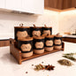 Ensemble de bocaux de cuisine haut de gamme avec plateau en bois – 7 pièces