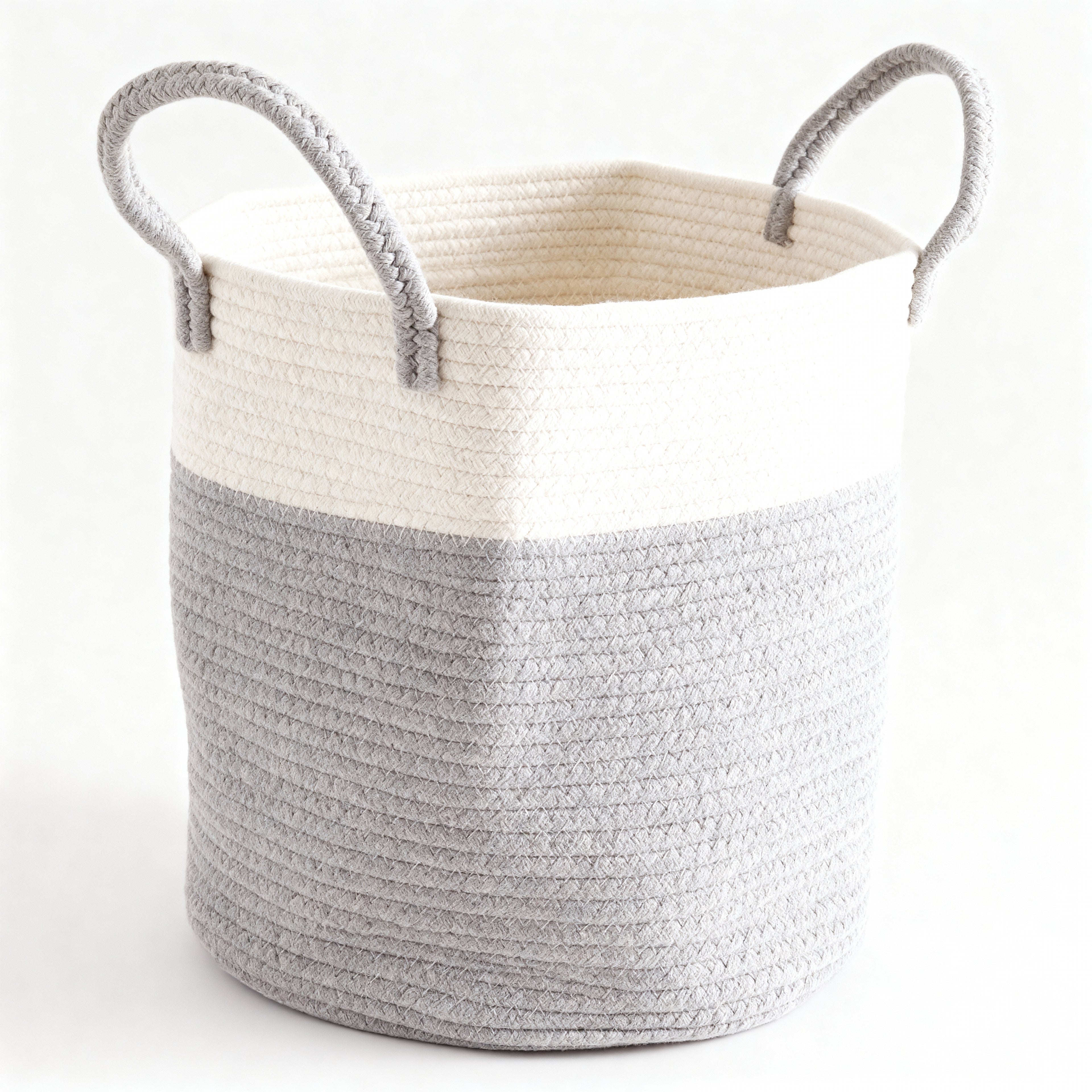 Cozy Two-Tone Woven Basket&nbsp;