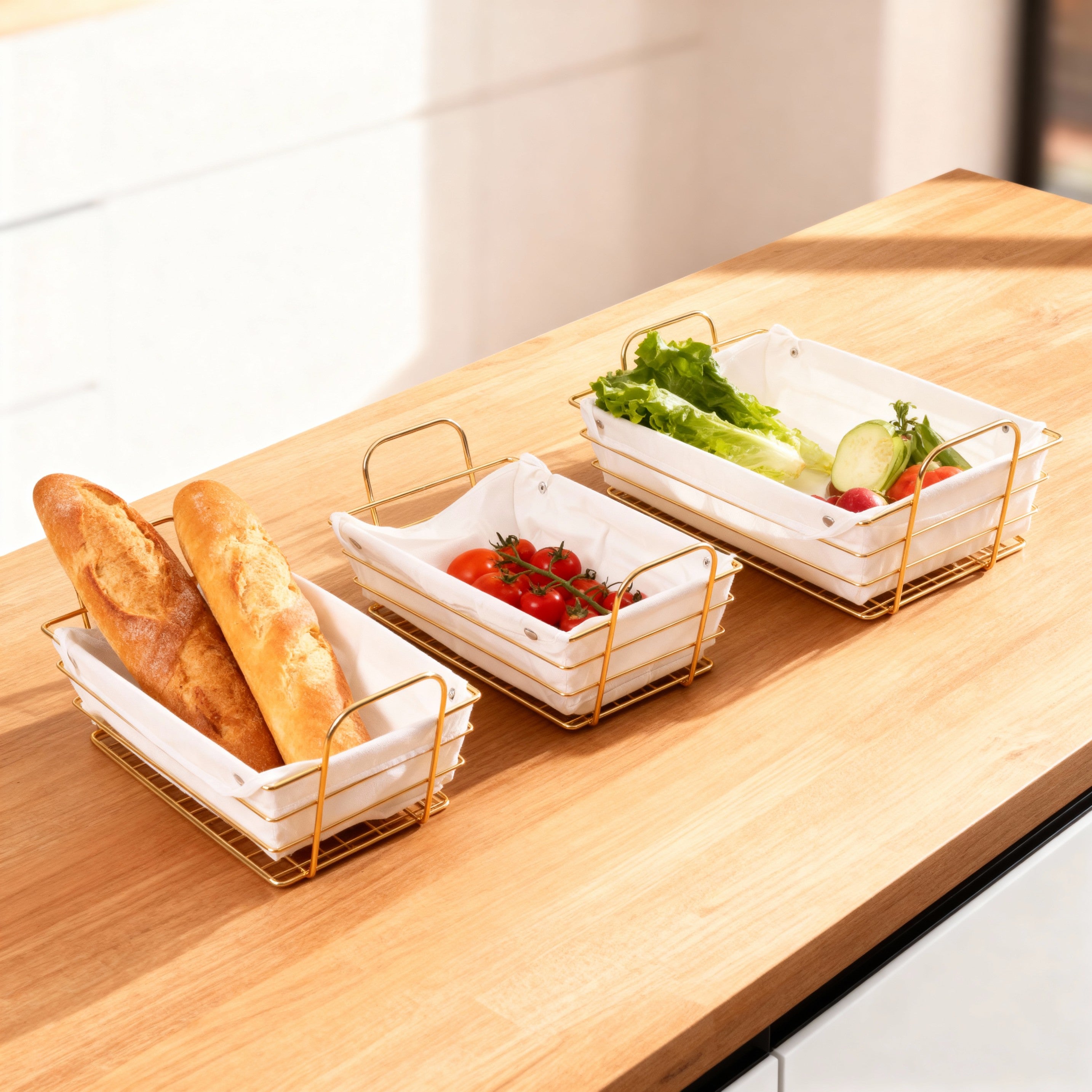 PureNest Baskets – 3-Piece Serving Baskets Set