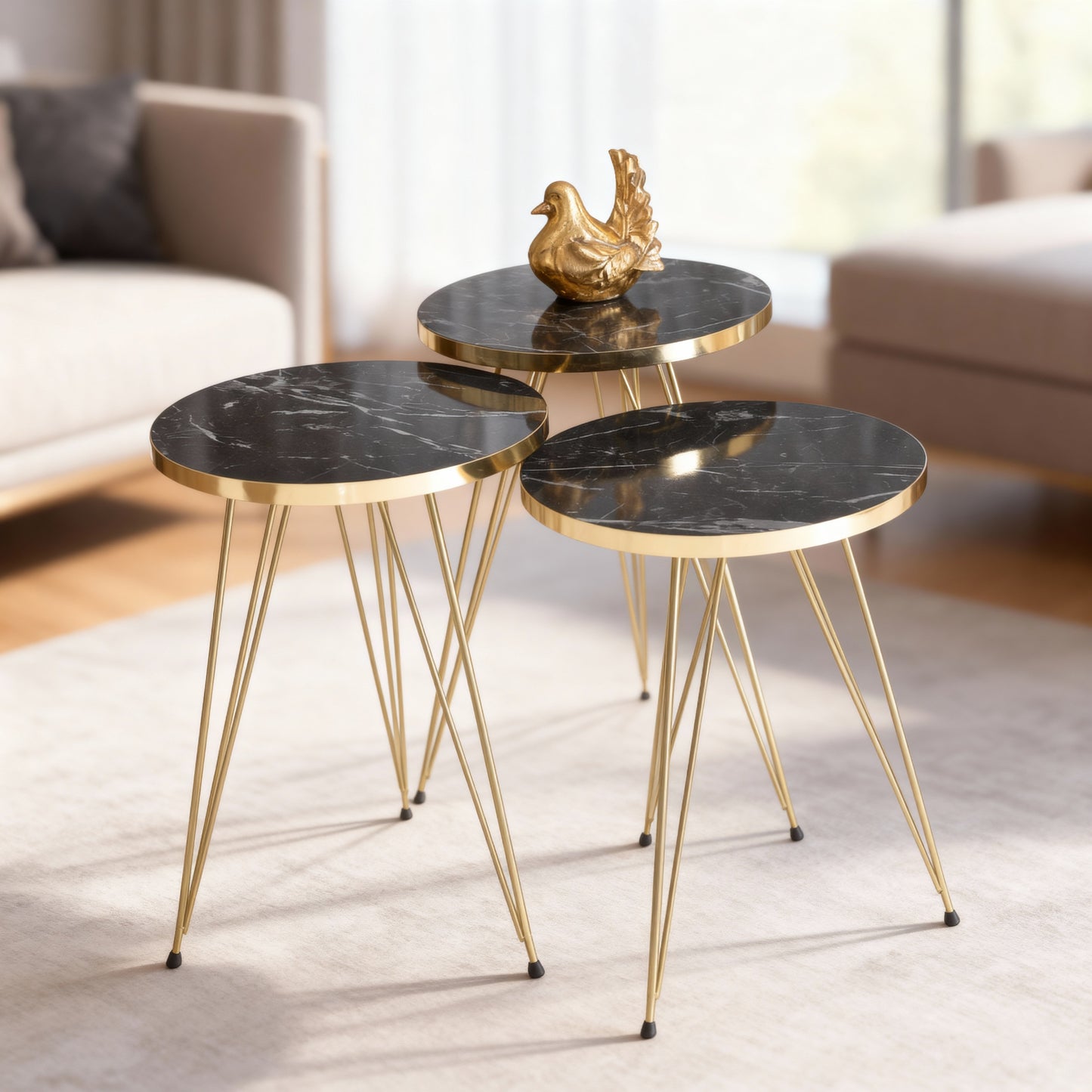 Ensemble de tables d'appoint EleganceNest Trio