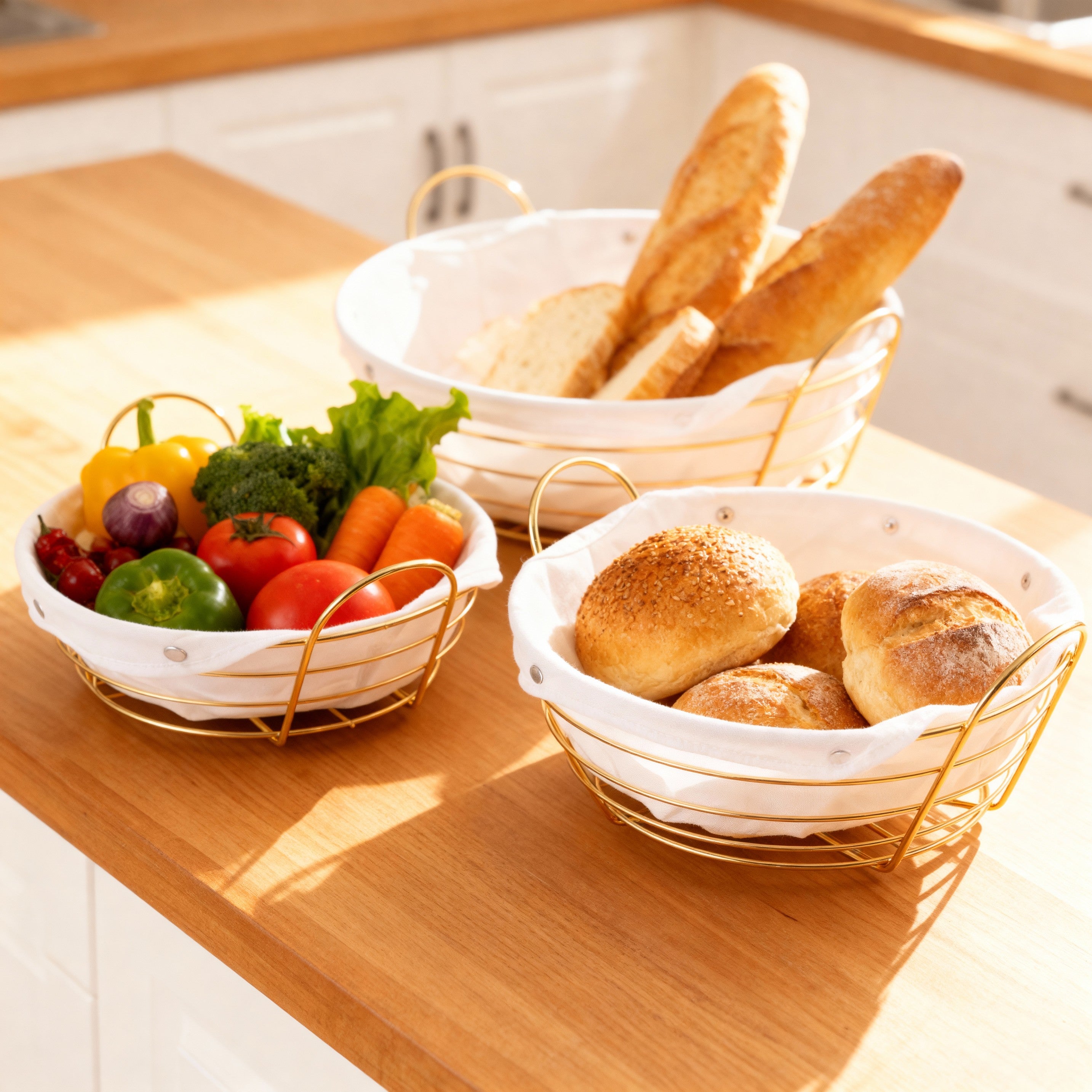 PureNest Baskets – 3-Piece Serving Baskets Set