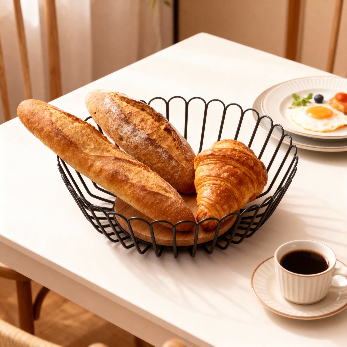 Panier à Pain et Pâtisserie en Métal Élégant