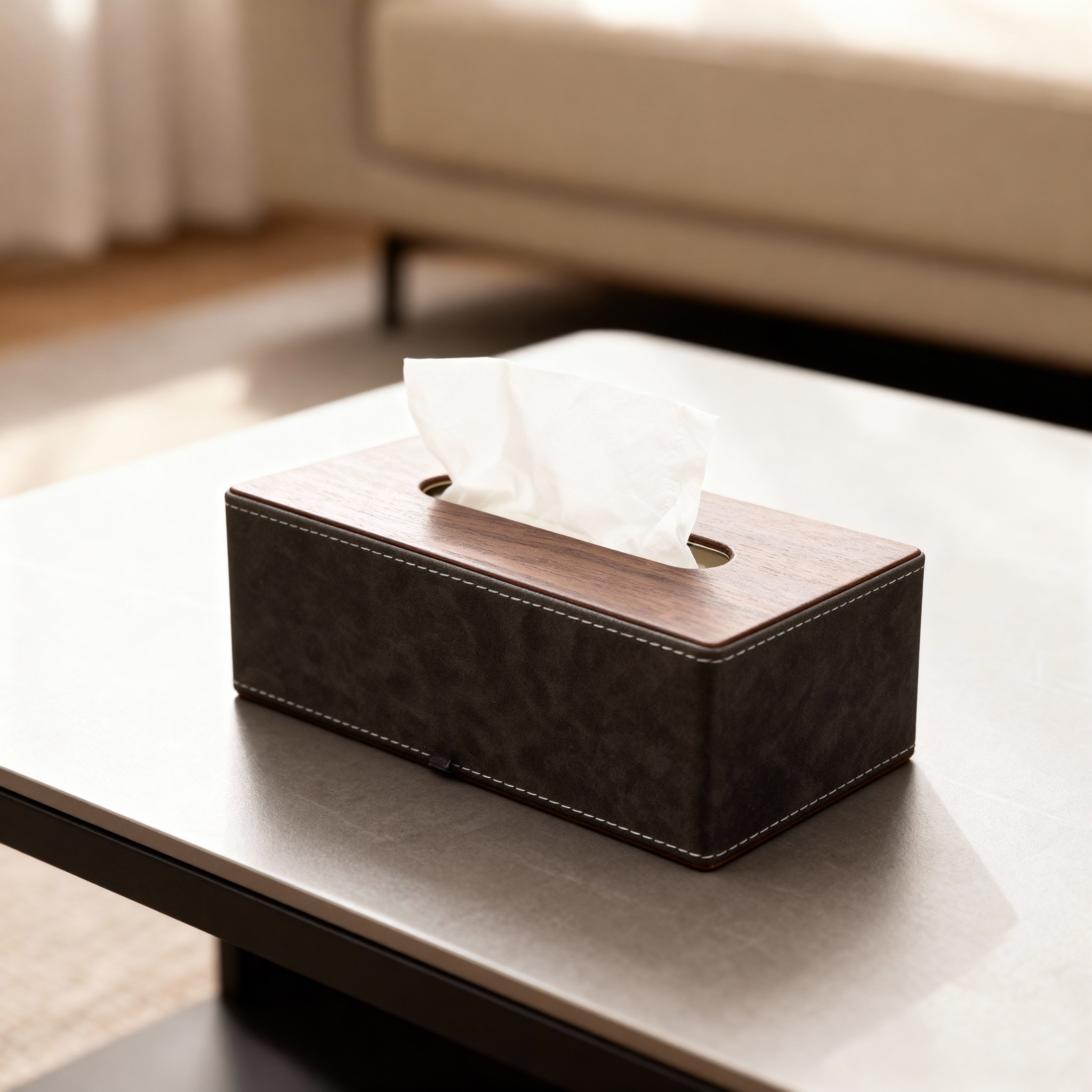 Premium Dual-Texture Tissue Box Cover