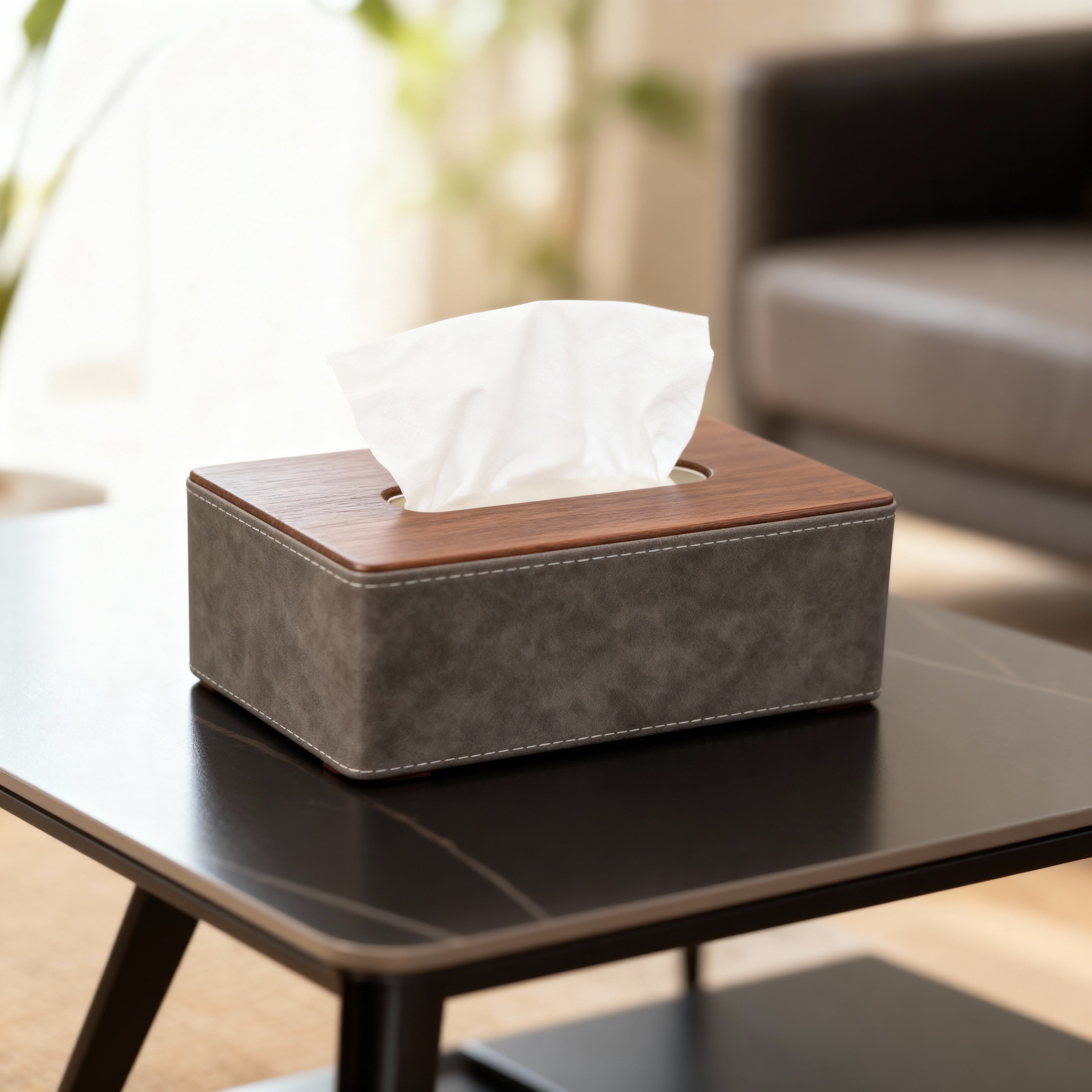 Premium Dual-Texture Tissue Box Cover