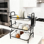 3-Tier Compact Dish Drying Rack – Space-Saving Counter Organizer