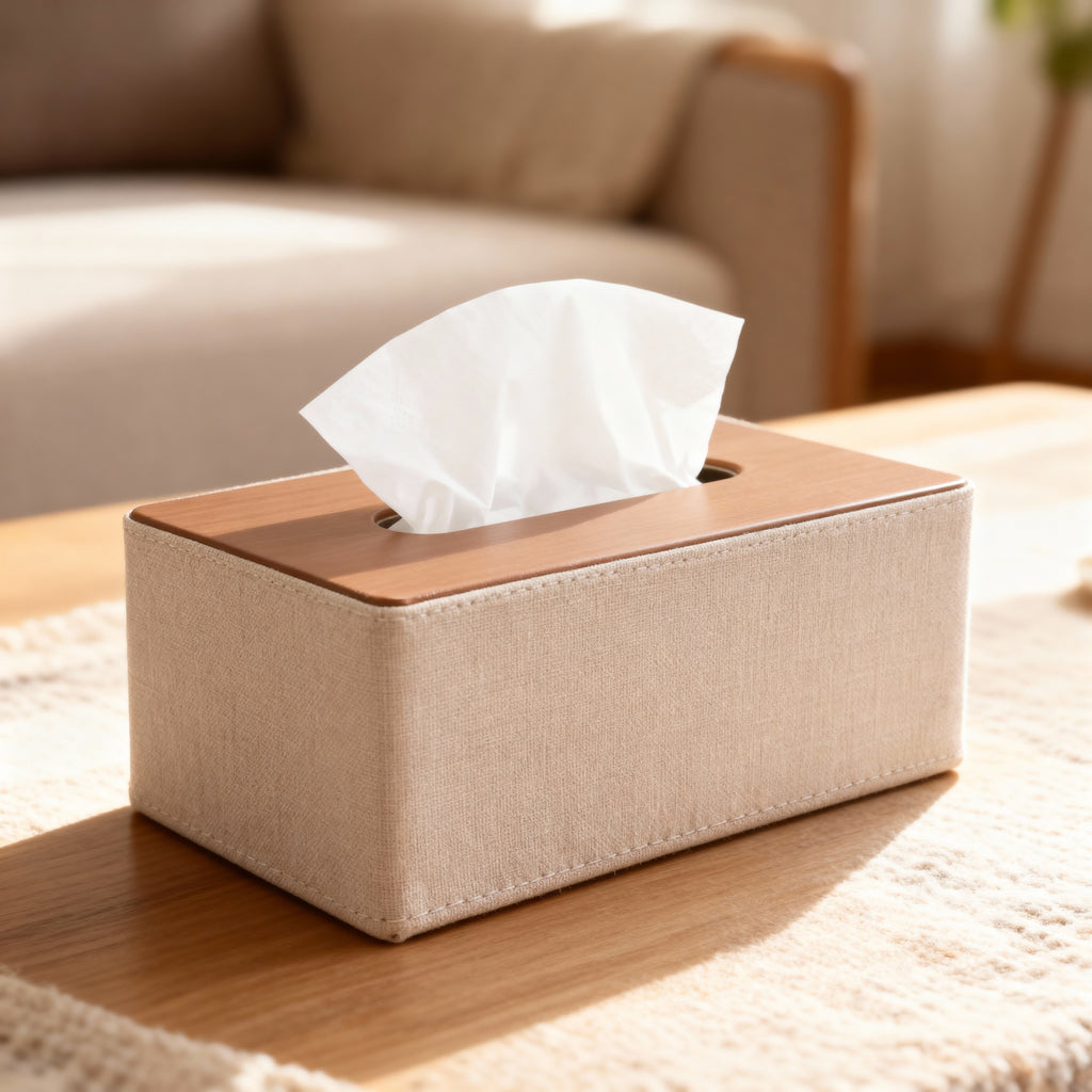 Premium Dual-Texture Tissue Box Cover