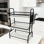 3-Tier Compact Dish Drying Rack – Space-Saving Counter Organizer