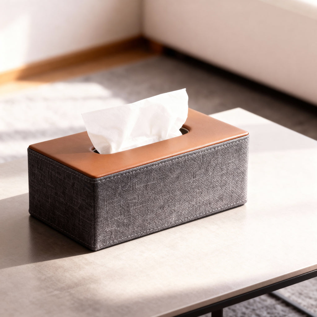 Premium Dual-Texture Tissue Box Cover