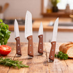 سلسلة سكاكين ماستر كرافت الدقيقة بمقبض خشبي