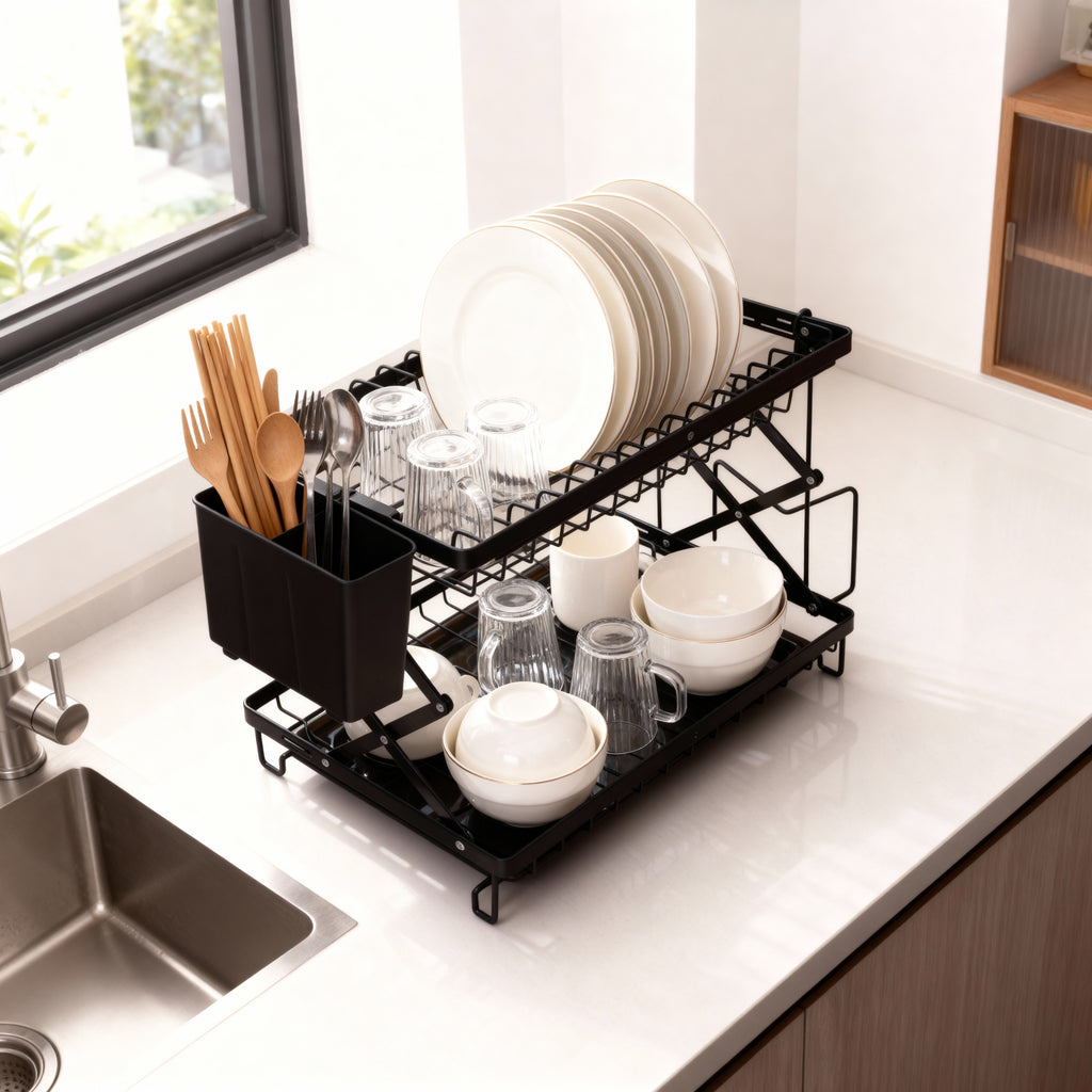 Dual-Layer Dish Drying Rack